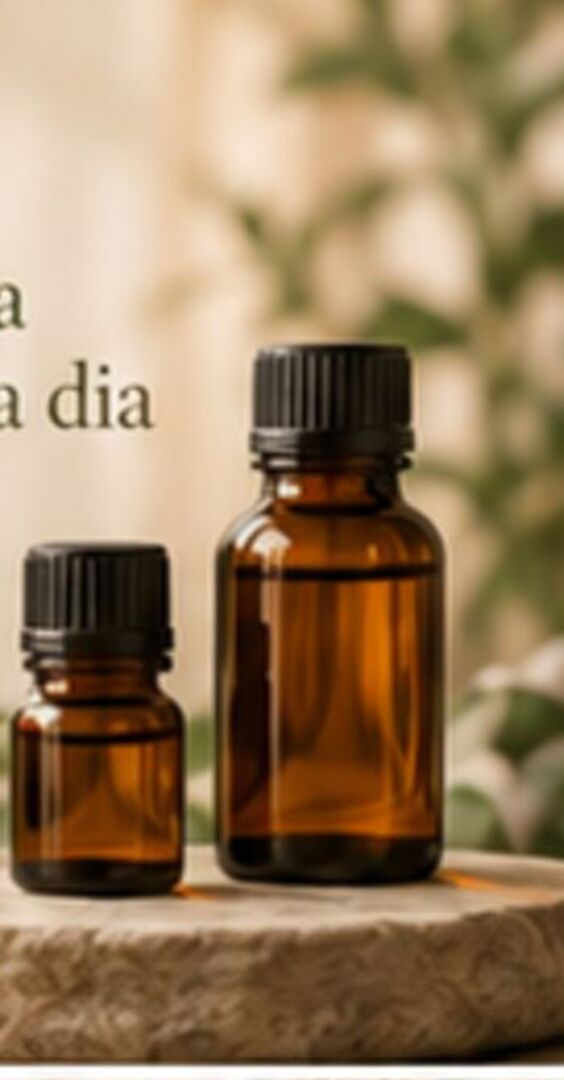 Frascos âmbar de óleos essenciais